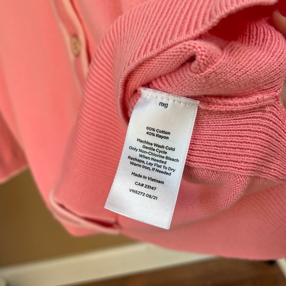 Talbots womens cardigan sweater pink XS preppy V neck buttons academia old money - Picture 6 of 9